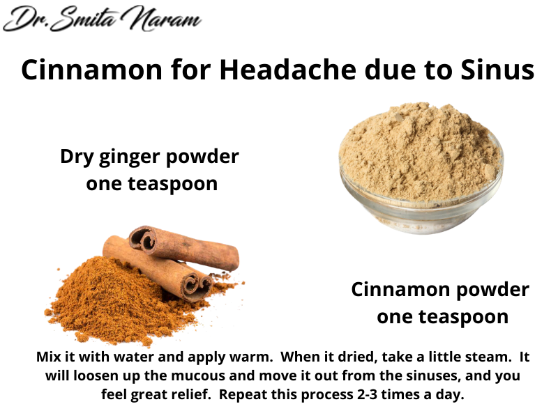 Cinnamon for headache due to sinus